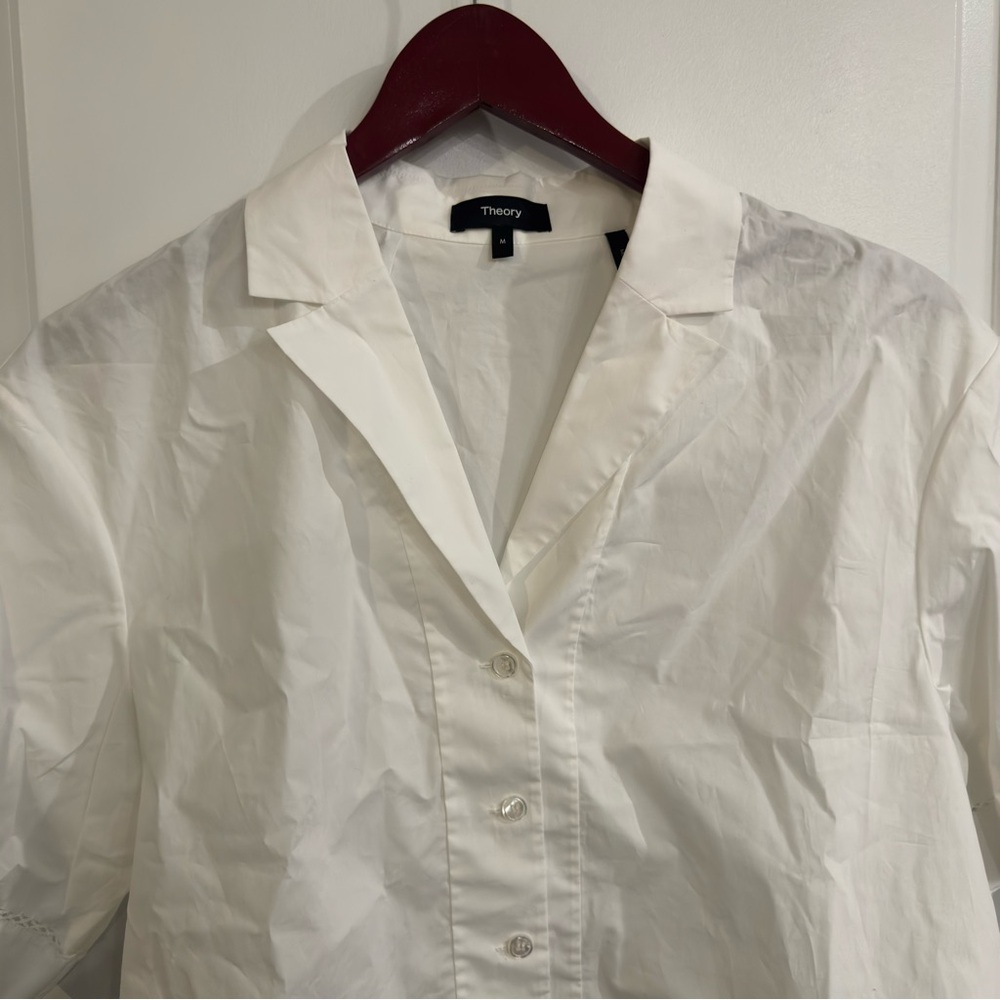 Theory Poplin Button-down Shirt in White - Picture 11 of 14